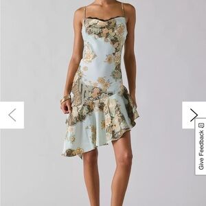 Kimchi Blue Asymmetrical Floral Dress - Blue and Cream